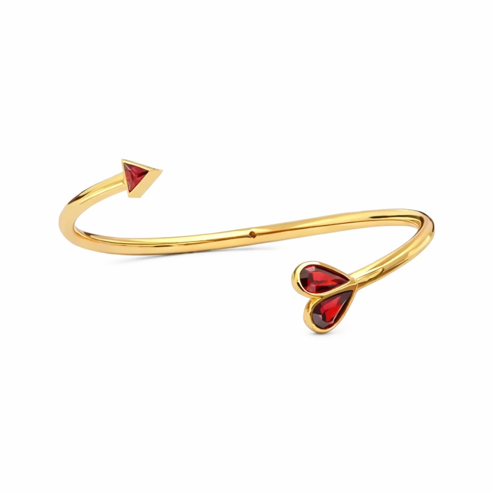 Kate Spade Rock Solid Ruby Open Heart Gold Flex Cuff (NWT)